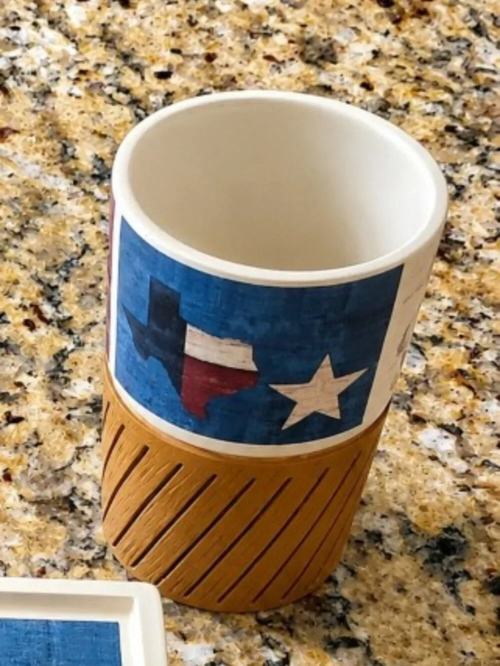 Avanti Texas State Soap Dish and Tumbler Bathroom Decor NWT
